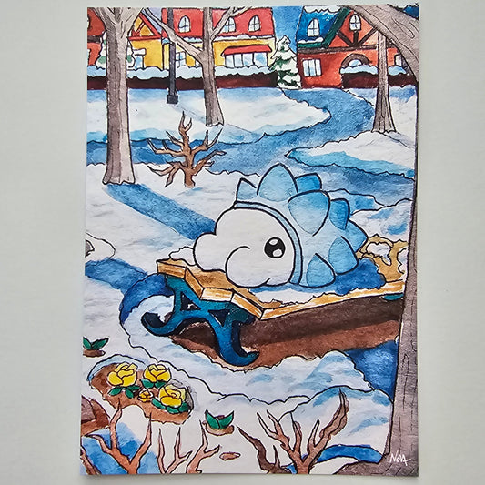 Snowy Bench PRINT